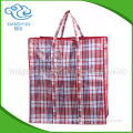 red color pp check bag /pp woven shopping bag /package pp woven shopping bag
